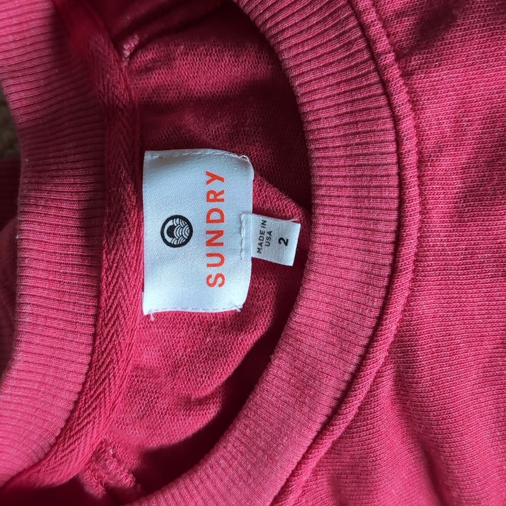 Sundry Red Raglan Stitched Sweatshirt